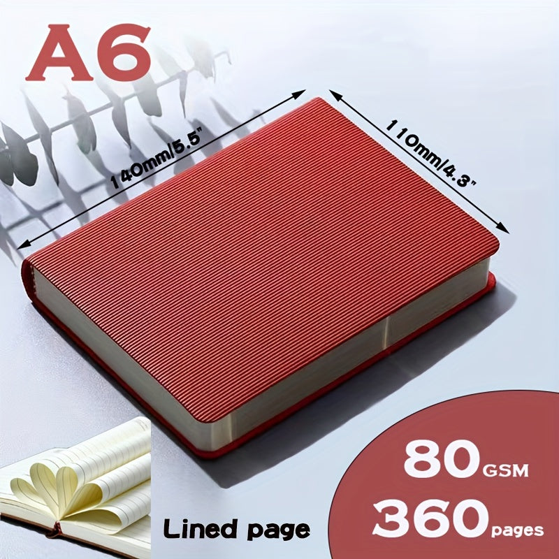 A6 360-Page Blank Lined Notebook