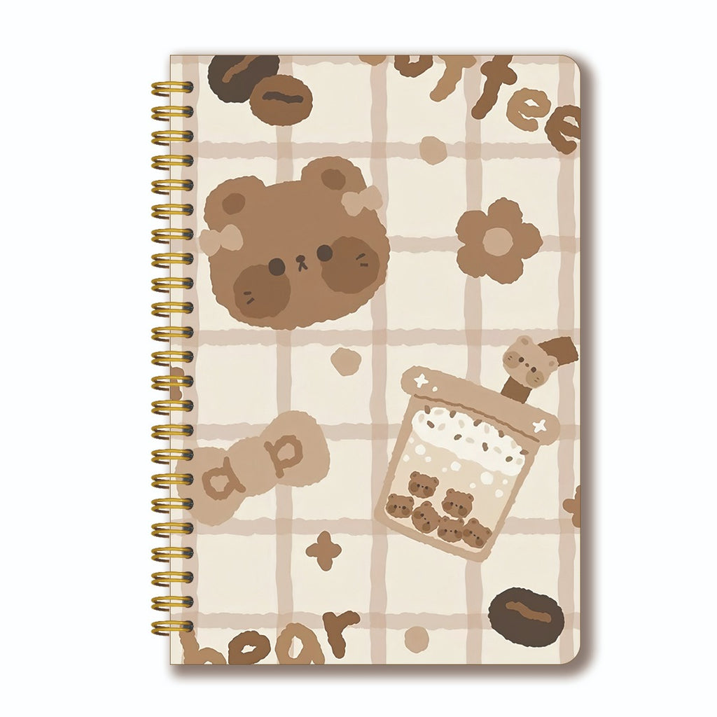 1pc Cute Bear Spiral Notebook - Adorable Bear Cover & Horizontal, 5.5\