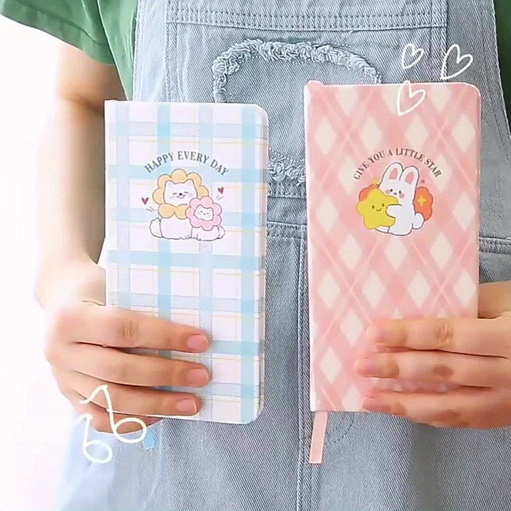 1pc Cute Cartoon Animal Theme Notebook, 80 Sheets\u002F160 Pages, Grid Diary Planner for Weekly Planning and Journaling – Perfect School & Office Use! Back-to-School Essential