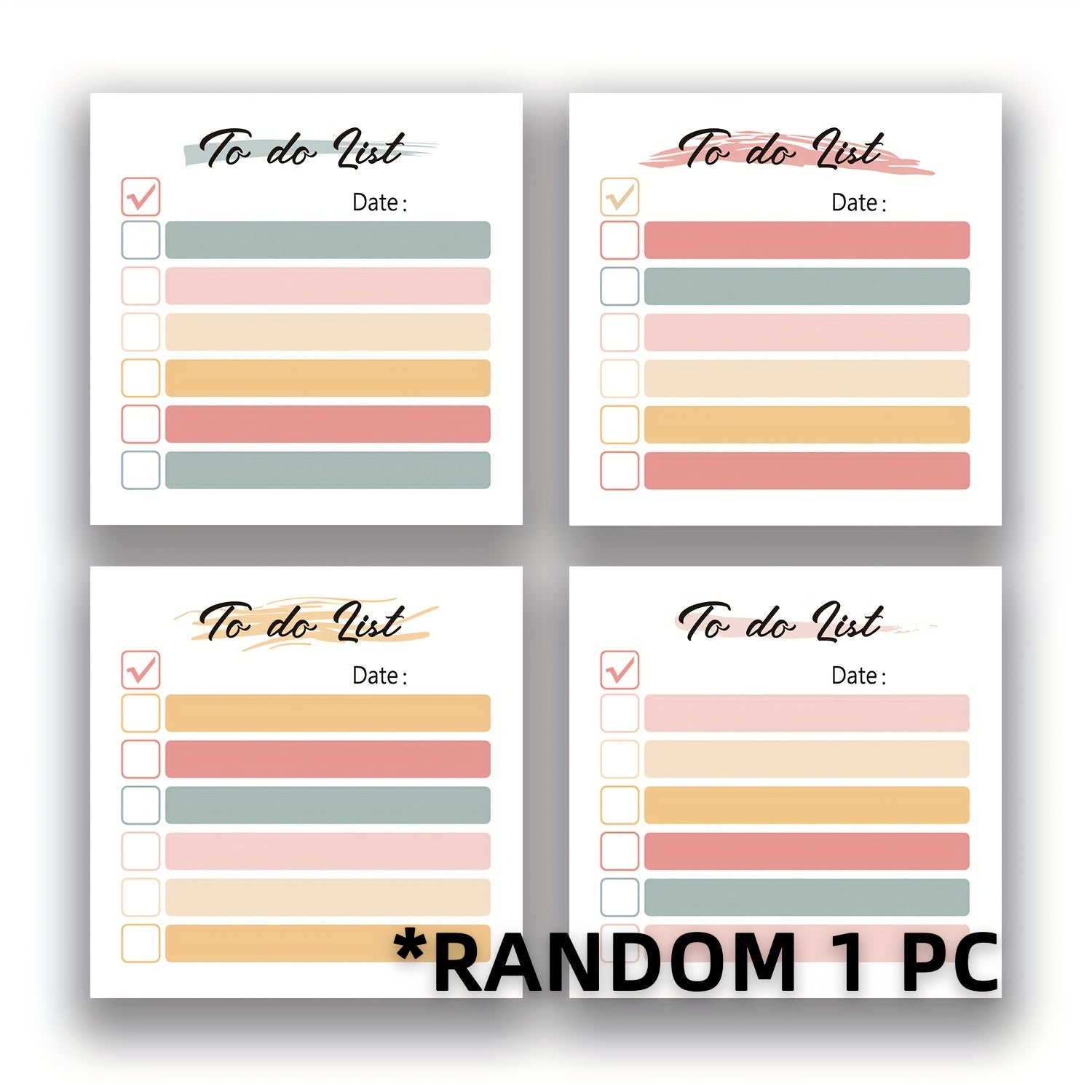 Soft Hue Check 1pc\u002F4pcs 3X3 Inch Sticky Notes Set, Vintage Memo Pads with High-Adhesive, Post Reusable Tearable It Notes for Journal Planners Office School Home, Bulk Retro Stationery Gift