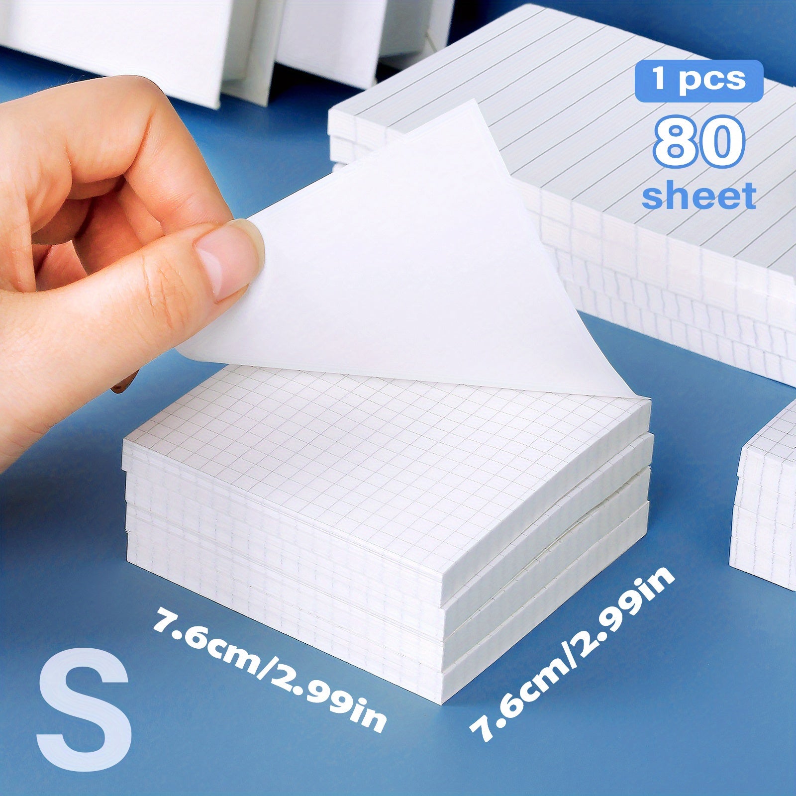 80 Small & 60 Large Sticky Notes 80 Small & 60 Large\u002FMedium Self-Adhesive Portable Student Note Markers: The Perfect Book of Horizontal Strip & Grid Sticky Notes for School & Office Use!