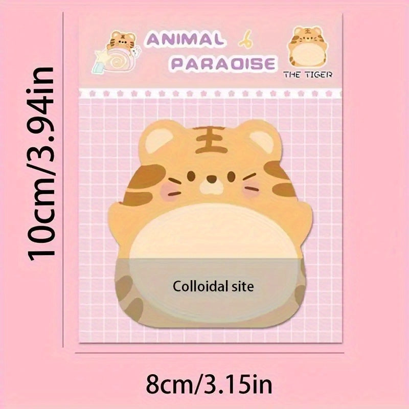 A Set of 8 with 160 Sheets of Cute Korean Cartoon Animal Sticky Notes, Creatively Designed As Standing Animals for Messages And Reminders, Perfect As Gifts Or Rewards for Teachers in The Classroom.
