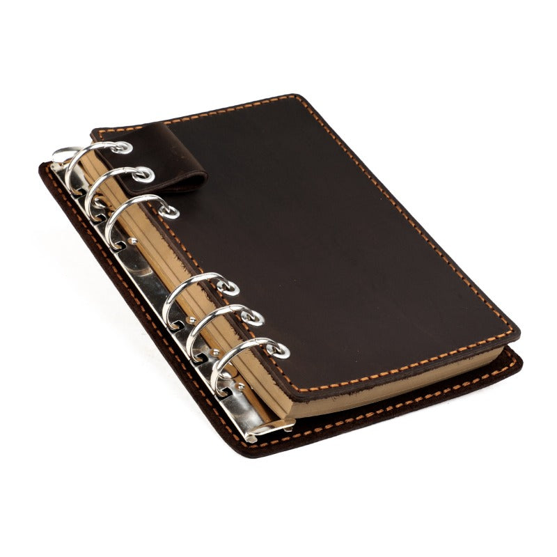 Vintage Genuine Leather Loose-Leaf Notebook | Replaceable Pages, Detachable Binder Design for Accounting, Travel Journaling, Daily Records, and Creative Writing