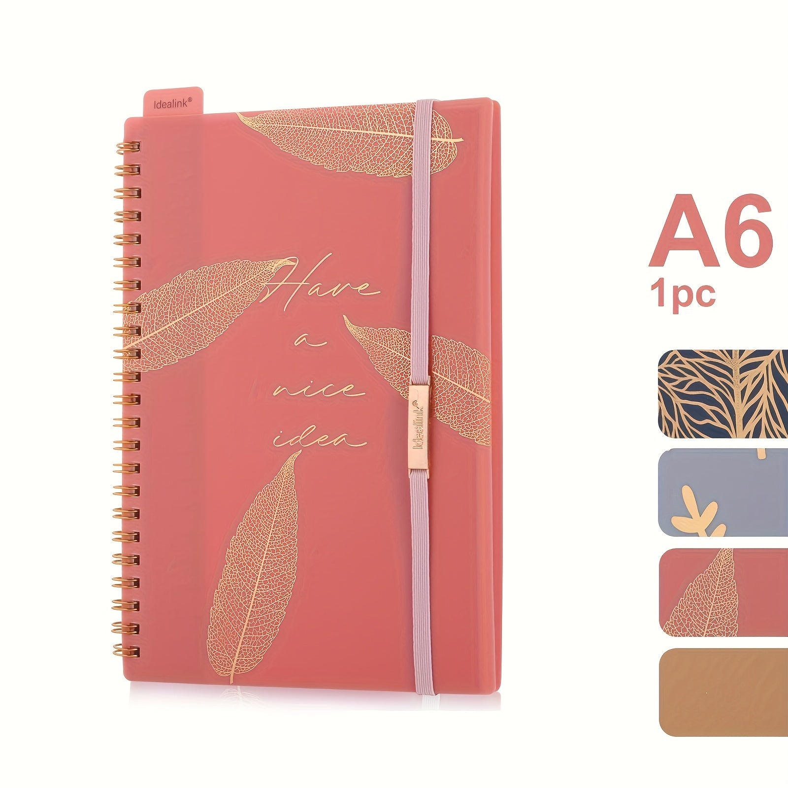 1pc, 160 Pages, A5\u002FA6 Size, PP Coil Spiral Notebook, Floral Design with Hot Stamping, Bandage Diary, PP Study Planner, Stationery, Teacher Materials, Office Supplies, Study Materials, Back-To-School Items