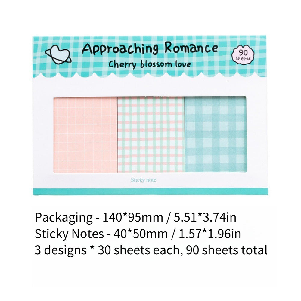 90 Sheets Grid Sticky Notes\u002FVintage Striped Grid\u002FMultiple Colors\u002FJournal Decoration\u002FBasic Paper Memo Pad\u002FWriting Memo Book\u002FMessage Notes\u002FStudent Paper Set\u002FMultiple Styles\u002FStudy
