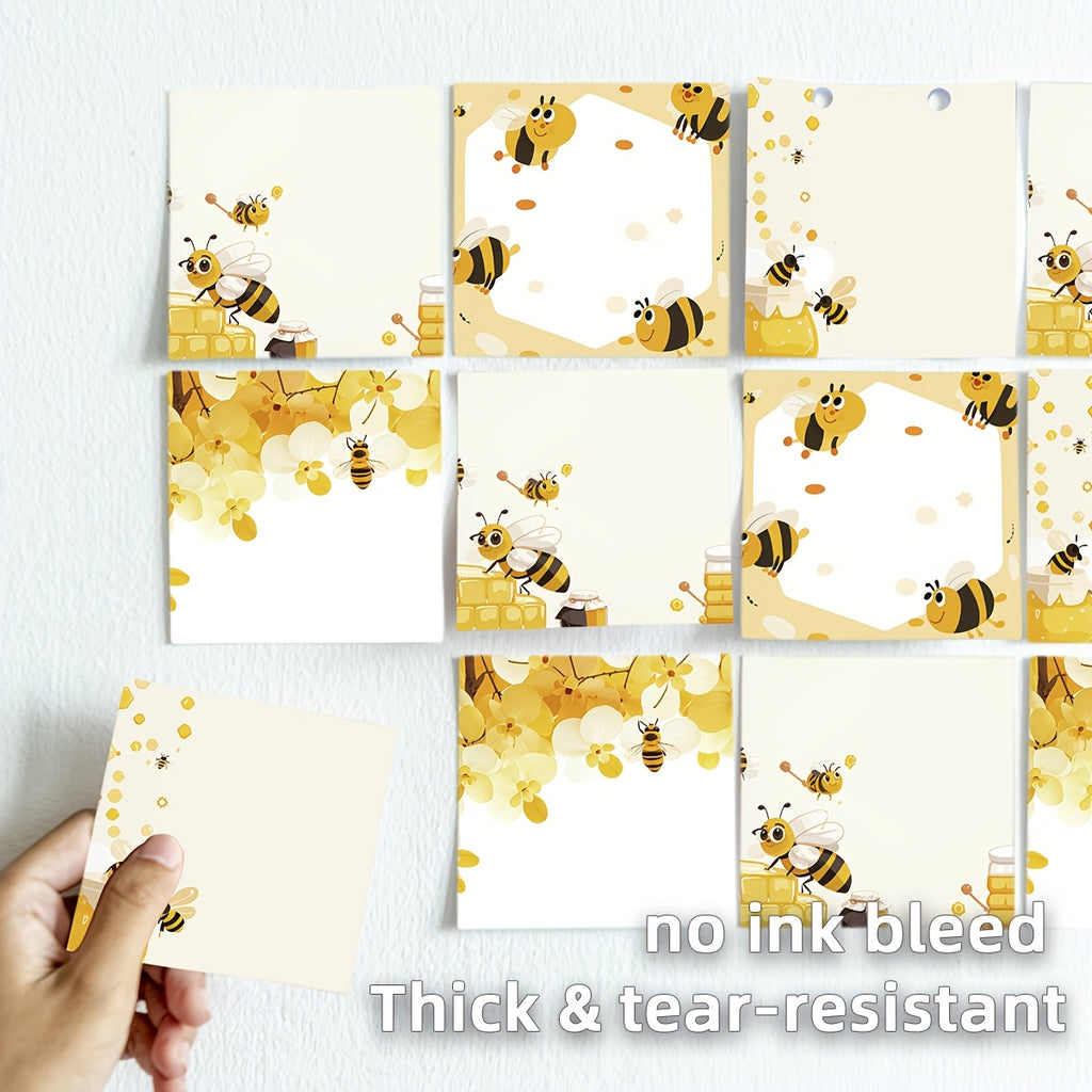 Adorable Sweet Bee Adorable 3x3 Inch Sweet Bee 1pc\u002F4pcs Sticky Note Set | Reusable Tearable Notes with Strong Adhesion for Journals, Planners, Offices, Schools and Homes, Bulk Cute Stationery Gifts