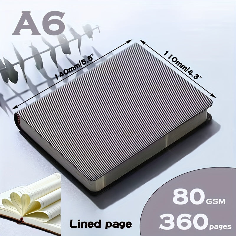 A6 360-Page Blank Lined Notebook