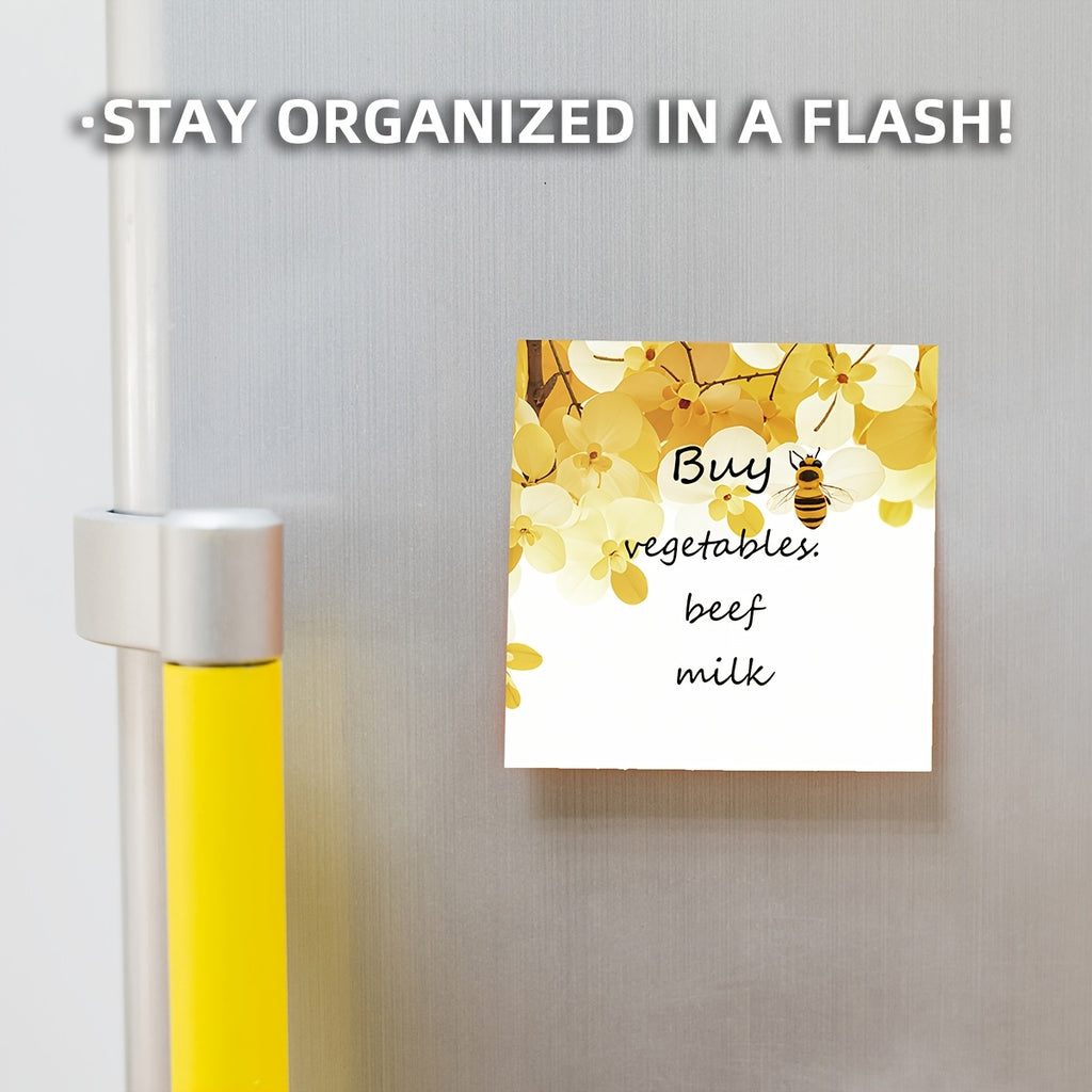 Adorable Sweet Bee Adorable 3x3 Inch Sweet Bee 1pc\u002F4pcs Sticky Note Set | Reusable Tearable Notes with Strong Adhesion for Journals, Planners, Offices, Schools and Homes, Bulk Cute Stationery Gifts