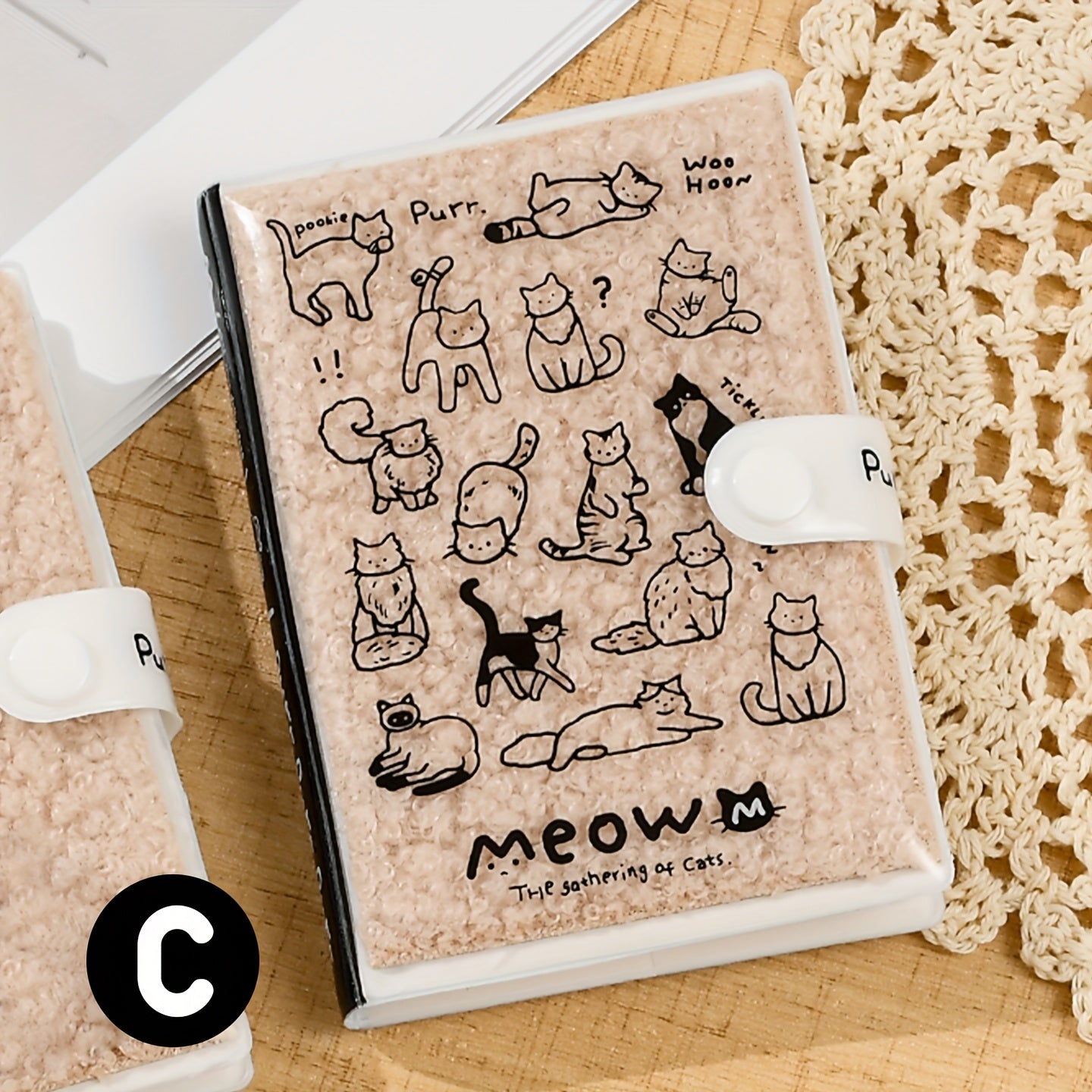 1pc, A7 Cat Pocket Notebook - Soft Plush Button Notebook, 192 Pages, Drawing Book, Stress Relief Diary, Thick Blank Marker Handbook, Schedule Notebook, Portable Travel Journal, Prize, Ideal Gifts, Festival Present