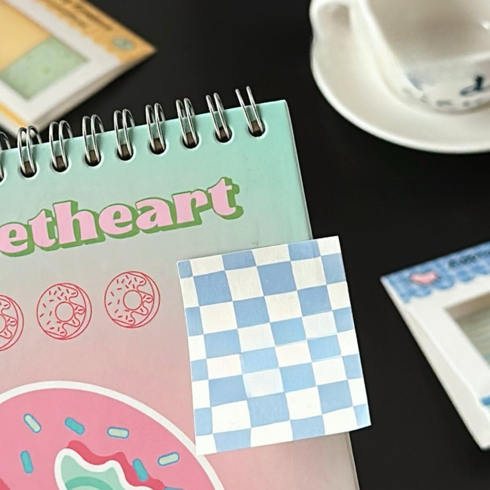 90 Sheets Grid Sticky Notes\u002FVintage Striped Grid\u002FMultiple Colors\u002FJournal Decoration\u002FBasic Paper Memo Pad\u002FWriting Memo Book\u002FMessage Notes\u002FStudent Paper Set\u002FMultiple Styles\u002FStudy